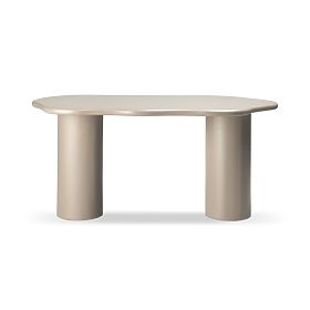Dining Table Muse 160 cm, Dark Beige, Rounded Shapes