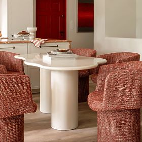 Dining Table Pinar 180 cm, Gray-Beige, Rounded Shapes, lectus