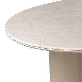 Dining Table Rio 160 cm, Light Beige/Marble