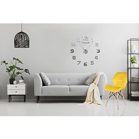 DIY Wall Clock NEPRI 65 - 130 cm - Silver 3D