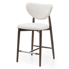 Domenico Bar Stool Beige/Walnut