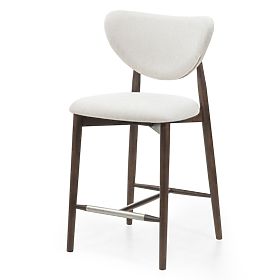 Domenico Bar Stool Beige/Walnut