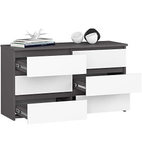 DRESSER CL100 6 DRAWERS GRAY / WHITE