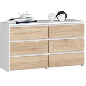Dresser CL100 6DR White / Sonoma Oak