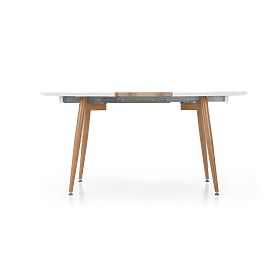 EDWARD Extendable Table Honey Oak / White; Legs: Honey Oak (2p=1pc), Halmar