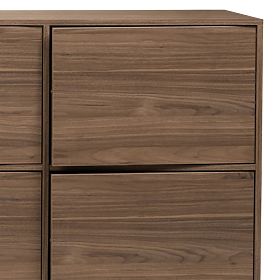 Eight-Door Japandi Sideboard in Royal Walnut