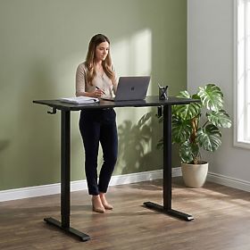 Electric Adjustable Desk 120x60 cm Height Adjustable 72-117 cm Black ModernHome, MODERNHOME