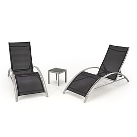 EMBOLO Set of 2 Loungers + Table (1p=1set), Halmar