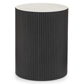 Ermanno Side Table, 35 cm, Black, Ribbed