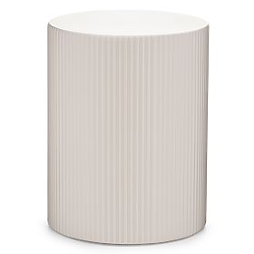 Ermanno Side Table, 35 cm, Gray-Beige, Grooved, lectus