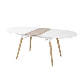 Extendable Table CALIBER White / San Remo Oak (1p=1pc), Halmar