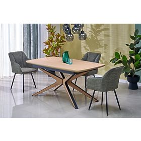 Extendable Table JAMES, Natural/Black (2p=1pc)