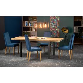 Extendable Table TIAGO 140-220/80 Top: Oak Craft, Legs: Black