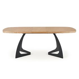 Extendable Table VELDON, Top - Natural Oak, Legs - Black (2p=1pc)