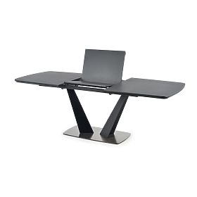 FANGOR extendable table, top – dark ash, base – black, Halmar