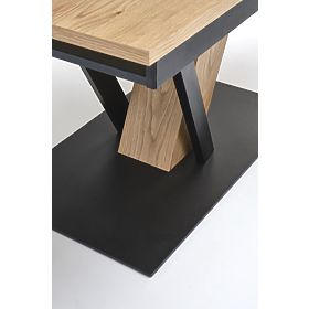 FANIS extendable table, natural/black (3p=1pc), Halmar