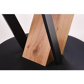 FANIS round extendable table, natural / black, Halmar