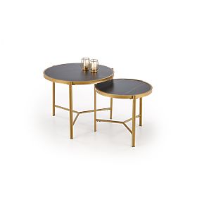 FATIMA set of 2 tables, black marble / gold (1p=1pc), Halmar
