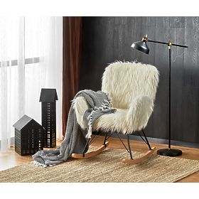 Faux fur rocking chair AUSTIN - cream