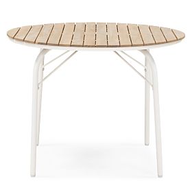 Fioli Round Garden Table 100 cm, Acacia Wood FSC, White