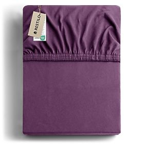 Fitted Sheet AMBER Color Purple Classic Style Material Jersey 80-90x200 DecoKing