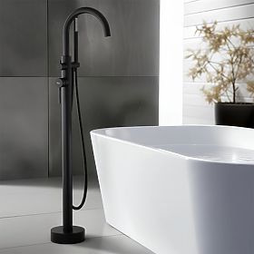 Floor-Mounted Bath Faucet Rea Lungo Black
