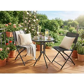 FLORA Garden Furniture Set Table + 2 Chairs