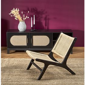 FODEN Relaxation Chair, Black/Natural (1p=1pc), Halmar