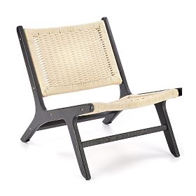 FODEN Relaxation Chair, Black/Natural (1p=1pc), Halmar
