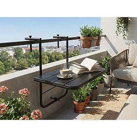 Folding Balcony Table ARETTO Black