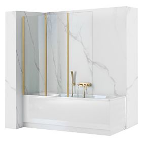 Folding Bathtub Screen Rea Agat-3 120 GOLDEN BRUSHED, Rea
