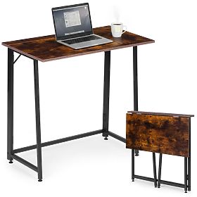 Folding Computer Desk 80x45 cm Laptop Table Loft Antique Walnut ModernHome, MODERNHOME