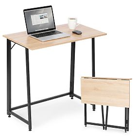 Folding Computer Desk 80x45 cm Laptop Table Loft Light Oak ModernHome, MODERNHOME