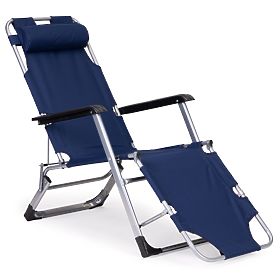Folding Garden Beach Chair 2-in-1 Lounger, MultiGarden