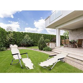 Folding Garden Beach Chair Lounger 2-in-1