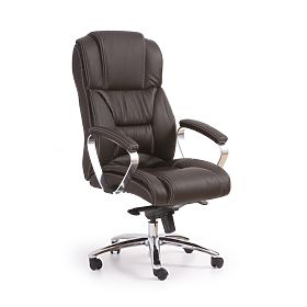 FOSTER Office Chair Dark Brown - Leather, Halmar