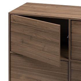 Four-Door Japandi Sideboard in Royal Walnut