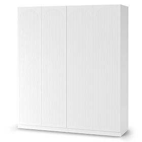 Four-Door Wardrobe Neroli, Arched Grooving, White, lectus