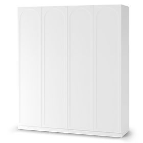 Four-Door Wardrobe Neroli, Arched Panel, White, lectus