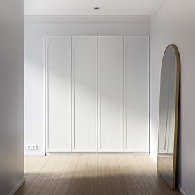 Four-Door Wardrobe Neroli, Arched Panel, White, lectus