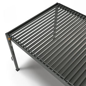 Freestanding Garden Pergola Antilla in Aluminum, 6x3 m, Bioclimatic, Adjustable Louvers, Anthracite
