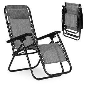 Garden Beach Chair with Adjustable Backrest ZERO GRAVITY ModernHome - Gray