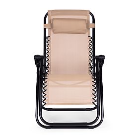 Garden Beach Lounger with Adjustable Backrest ZERO GRAVITY ModernHome - Beige