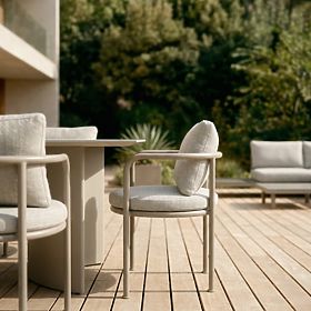 Garden Chair Amarello Aluminum, Light Beige/Beige-Gray, Rounded