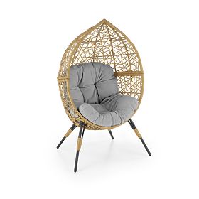 Garden chair OSKAR - natural / light grey, Halmar