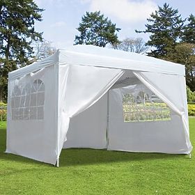 Garden Commercial Pavilion Tent 3x3 m 4 Walls White MultiGarden