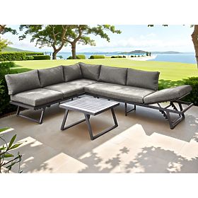 Garden Corner Sofa Set with Table RADIOSO with Adjustable Backrest