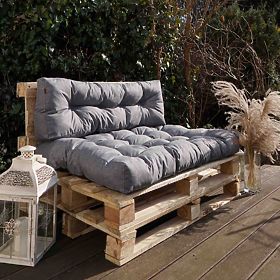 Garden cushions for pallet furniture - light grey