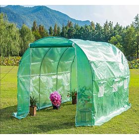 Garden Foil Tunnel Greenhouse 3x2x2 m 6 m² Metal Frame UV Foil