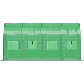 Garden Foil Tunnel Greenhouse 4x2x2 m 8 m² Metal Frame UV Film 2 Entrances